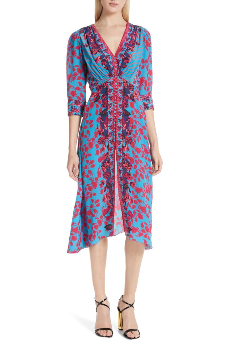 Women's Saloni Eve Floral Print Dress - Red