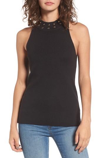 Women's Juicy Couture Dome Stud Mock Neck Top - Black