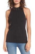 Women's Juicy Couture Dome Stud Mock Neck Top - Black