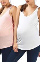 Women's Topshop Curve 2-pack Maternity Tank Us (fits Like 6-8) - Pink
