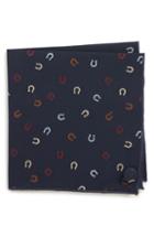 Men's Armstrong & Wilson Lucky Horseshoe Pocket Square, Size - Blue