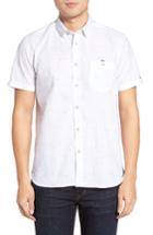 Men's Ted Baker London Samgee Slub Check Sport Shirt (s) - White