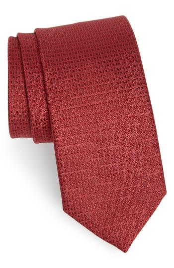 Men's Salvatore Ferragamo Esper Gancini Print Silk Tie, Size - Red