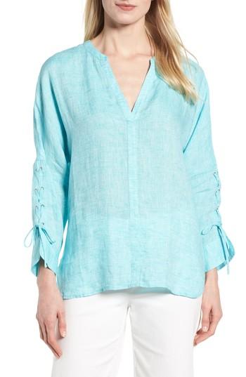 Women's Nic + Zoe Cliff View Linen Top - Blue
