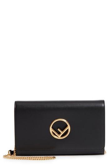 Women's Fendi Liberty Logo Calfskin Leather Wallet On A Chain -