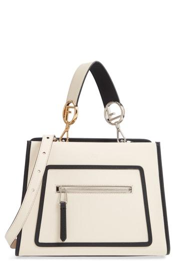 Fendi Small Runaway Calfskin Leather Satchel - White