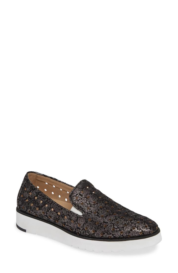 Women's Johnston & Murphy Penelope Perforated Slip-on Sneaker .5 M - Black