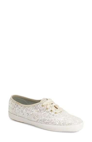 Women's Keds For Kate Spade New York Glitter Sneaker .5 M - White