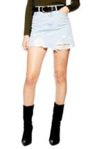 Women's Topshop Asymmetrical Ripped Denim Skirt Us (fits Like 0) - Blue
