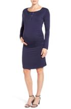 Women's Lab40 'wendy' Maternity/nursing Midi Dress - Blue