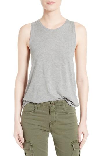 Women's Vince Cotton & Silk Twist Back Tank