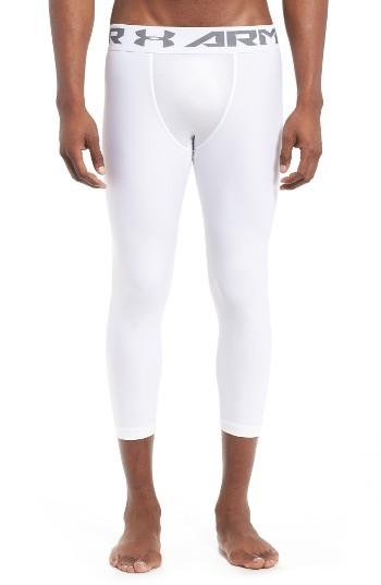 Men's Under Armour Heatgear Crop Leggings - White