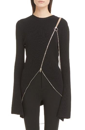 Women's Givenchy Asymmetrical Zip Sweater