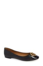 Women's Tory Burch Chelsea Cap Toe Ballet Flat .5 W - Black