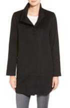 Petite Women's Fleurette Loro Piana Wool Car Coat P - Black