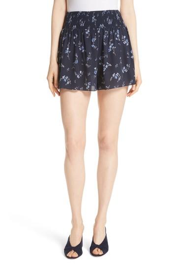 Women's Rebecca Taylor Francine Floral Silk Shorts - Blue