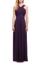 Women's #levkoff Crisscross Bodice Chiffon Gown - Purple