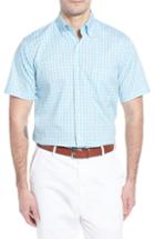 Men's Peter Millar Crown Ease Eventide Check Sport Shirt, Size - Blue