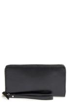 Women's Halogen Leather Zip Around Wallet - Black