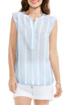 Women's Two By Vince Camuto Stripe Gauze Henley Top - Blue