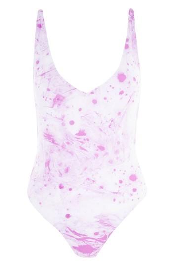 Women's Topshop Marble One-piece Swimsuit Us (fits Like 0-2) - Purple