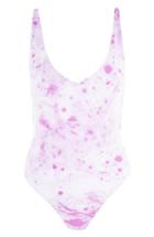 Women's Topshop Marble One-piece Swimsuit Us (fits Like 0-2) - Purple