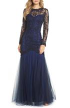 Women's Tadashi Shoji Corded Lace & Tulle Gown - Blue
