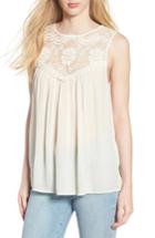 Women's Hinge Lace Yoke Swing Tank, Size - Ivory