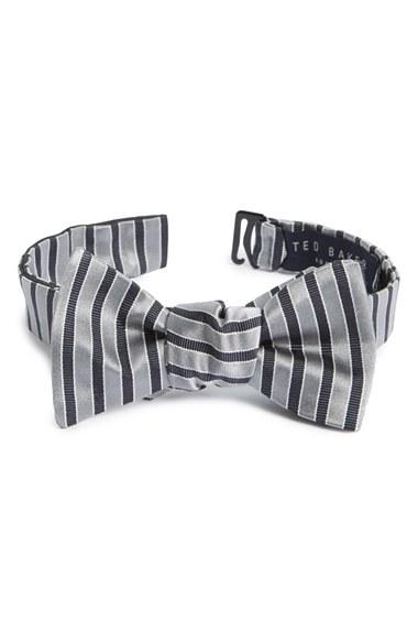 Men's Ted Baker London Stripe Silk & Cotton Bow Tie