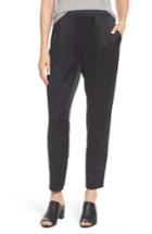 Women's Eileen Fisher Slouchy Silk Pants, Size - Black