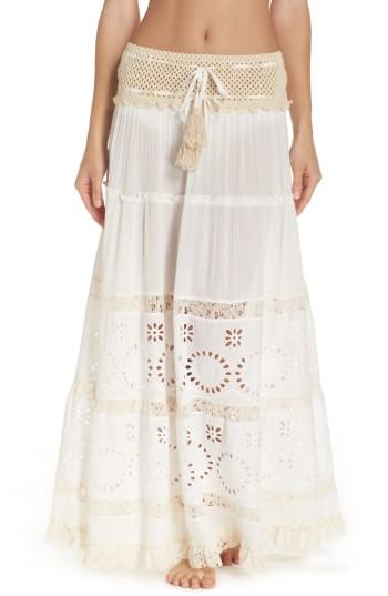 Women's Surf Gypsy Cover-up Maxi Skirt - Ivory