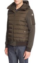 Men's Moncler Quilted Down Hoodie - Green