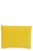 Delfonics Quitterie Medium Faux Leather Pouch - Yellow