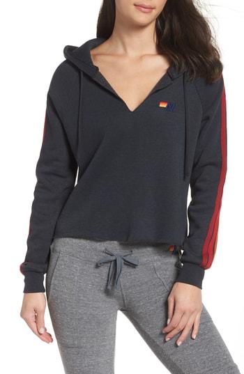 Women's Aviator Nation Split Neck Crop Hoodie