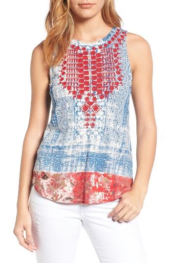 Women's Lucky Brand Embroidered Tank - Blue