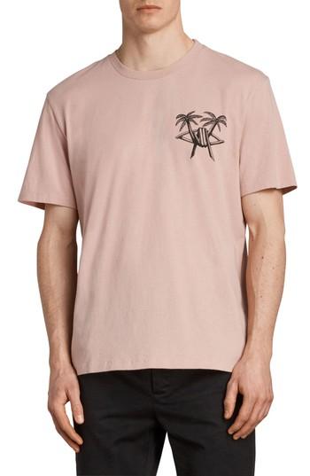 Men's Allsaints Barbed Palm Short Sleeve T-shirt - Pink