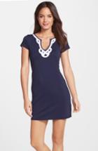 Women's Lilly Pulitzer 'brewster' Contrast Trim T-shirt Dress, Size - Blue