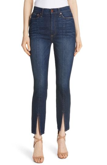 Women's Alice + Olivia Good High Waist Front Slit Skinny Jeans - Blue