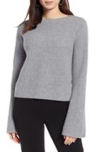 Women's Halogen Bell Sleeve Cashmere Sweater - Grey