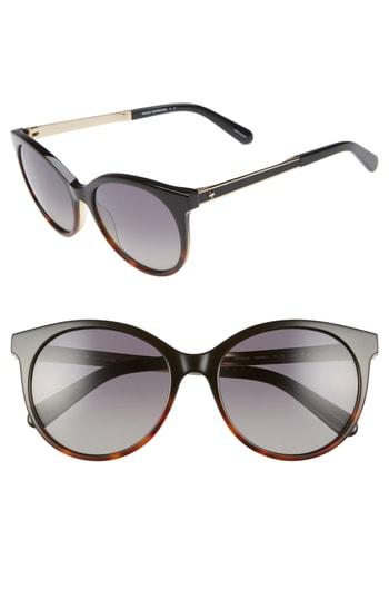 Women's Kate Spade New York Amayas Polarized Sunglasses - Black Havana Black