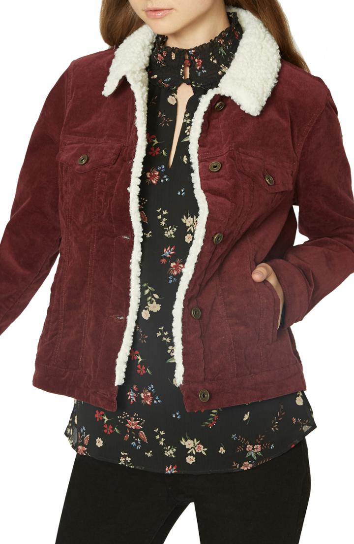 Women's Sanctuary Freedom Fuzzy Corduroy Trucker Jacket