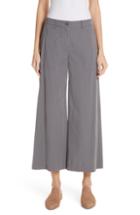 Women's Lafayette 148 New York Fulton Wide Leg Crop Pants - Grey