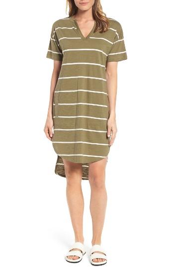 Women's Press Stripe T-shirt Dress - Green
