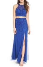 Women's Sean Collection Mesh Two-piece Gown