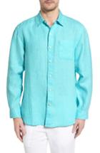 Men's Tommy Bahama 'sea Glass Breezer' Original Fit Linen Shirt, Size - Green