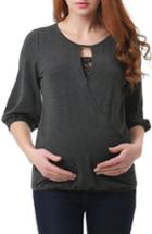 Women's Kimi And Kai Dome Nursing/maternity Top - Grey