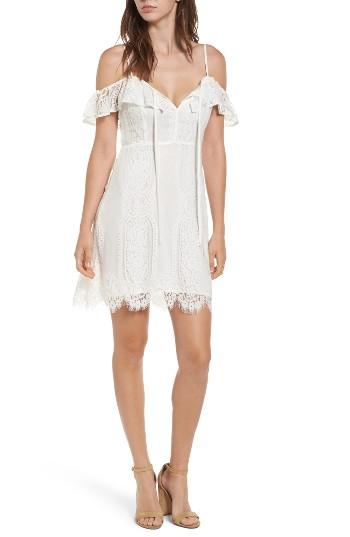 Women's Lush Lace Cold Shoulder Dress - Ivory