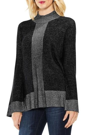 Women's Two By Vince Camuto Ribbed Contrast Sweater - Black