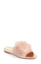 Women's Loeffler Randall Domino Genuine Shearling Slide Sandal M - Pink