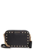 Michael Michael Kors Medium Ginny Star Studded Leather Crossbody Camera Bag - Black